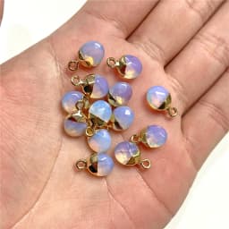 5pcs Natural Stone Oval Faceted Charm Pendant for DIY Jewellery Making Necklace Earrings Gem Pendant Accessory 6x10MM Wholesale