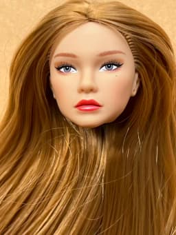 1/6 Coffee Beige Superwhite Skin Doll Heads Candy Color Hair Heads Collective Female Doll Figure Toys