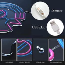 Arcade Neon Sign LED Game Room Handle Neon Light Wall Decor Gamer Teen Shop Internet Cafes USB port Party Birthday Gift