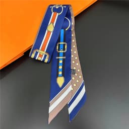 5*90cm French Romantic New Twill Silk Small Silk Scarf Women's Headband Tied Handbag Silk Scarf Fashion Small Scarf Wholesale