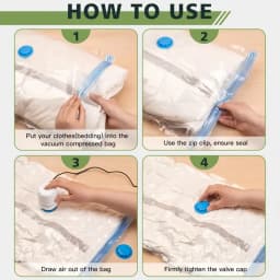 6Pcs Thick Rectangular Zipper Vacuum Bags W/Electric Pump, 110V US Plug Seal Bags: Ideal for Space-Saving Clothes/Bedding, Quiet