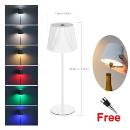 Dual Purpose Wine Bottle Vases Base Rechargeable LED Table Lamp Touch Dimmable Bedside Dinner Night Light Decor Study Desk Lamp