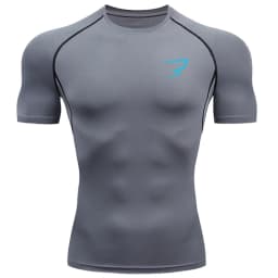 New Men's Short Sleeved T-shirt Compressed Quick Drying Breathable Training Tees Fitness Jujitsu Rashguard Top Gym Sport Shirts