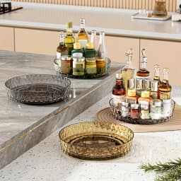 360° rotating rack,multifunctional storage turntable for kitchen countertops,spice storage rack,living room desktop storage tray