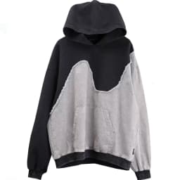 Contrast Color Patchwork Techwear Style Casual Hoodies Man Autumn Tactical Function Washed Distressed Design Long Sleeve Tops
