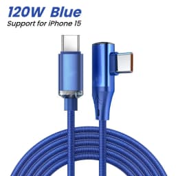 90 Degree Elbow USB C Cable PD 120W Fast Charging Type C To Type C Cable For iPhone 15 Samsung Xiaomi Huawei Charger Data Cord