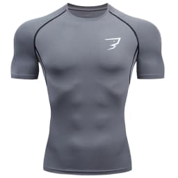 New Men's Short Sleeved T-shirt Compressed Quick Drying Breathable Training Tees Fitness Jujitsu Rashguard Top Gym Sport Shirts