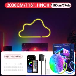 Aiopp Flexible RGB LED Neon Strip Light Indoor with APP & Remote,Timing Music Sync Waterproof Silicone Rope Lamp for Bedroom Garden Party Decor