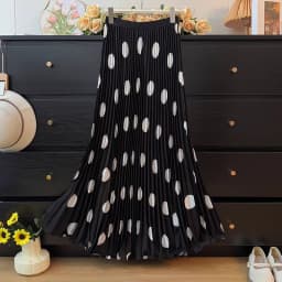 Sweet & Vintage A-Line Pleated Skirts for Tall Women - 2026 Spring Summer High Waist Flowy Skirt