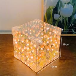 Handmade DIY Tulip Flower Cube Night Light GT Full Set of Material Package Room Decoration Couple Birthday Gift Night Light