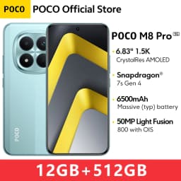 New POCO M8 Pro 5G Smartphone Global Version Snapdragon 7s Gen 4 NFC 6.83" 1.5K 120Hz display 6500mAh 100W Charging