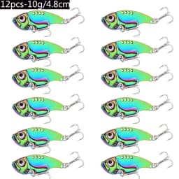 12pcs Fishing Lures Spoon For Pike 3g 7g 10g 15g 20g Treble Hook Spoon Wobble Metal Hard Bait Vib Spoonbait Fishing Tackle Lure