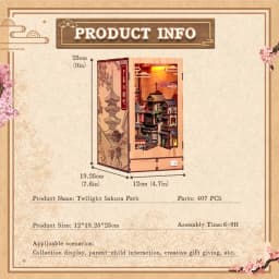 CUTEBEE DIY Book Nook Kit Japanese Sakura 3D Puzzle Dollhouse for Bookshelf Unique Craft Gift for Book Lover Christmas Miniature