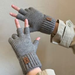 Winter Knitted Thick Thermal Half Finger Gloves Women Men Outdoor Warm Cycling Driving Fingerless Glove Touchscreen Mittens