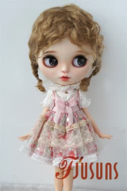 Fjusuns JD644 9-10inch 10-11inch Messy Baby Curly Mini Twintail Mohair BJD Wigs QBaby Pullip Blythes& 18"AG Doll Accessories