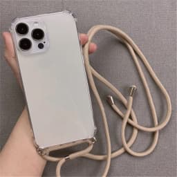 For iPhone 18 17 16 15 14 ProMax Crossbody Necklace Cord Lanyards Transparent Case For iPhone 11 12 13 Pro Max XS XR Soft Cover