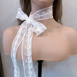 1Pc Sweet Flower Lace Neck Strap Dressing Decoration Korean Style Hair Band Neckerchief Transparent Long Ribbon Head Scarf