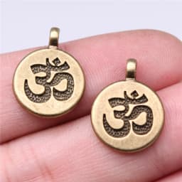 10pcs Charms Yoga Om Pendants Making DIY Handmade Tibetan Silver Color Vintage Antique Bronze Color Jewelry Making Finding