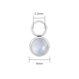 Right Grand ASTM F136 Titanium Opal Moonstone Earring Charm for Huggie Hoop Helix Cartilage Clicker Earlobe Piercing Jewelry