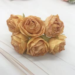 6 Piece of Simulation DIY Garland Forest Headdress European Tea Bud, Hot Edge Retro Rose Silk Flower Bud Decoration Material