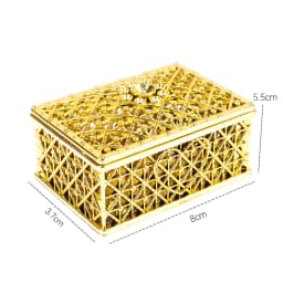 Mini Treasure Storage Jewelry Box Retro Gold Foil Candy Necklace Earring Bead Trinket Box Small Wedding Decor Party Favor Gift