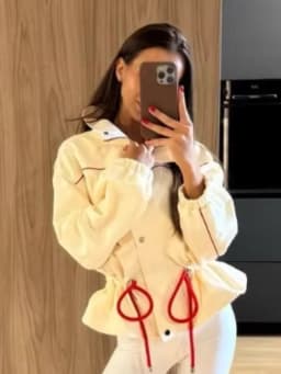 Women's Fashion Drawstring Short Jacket Lapel Long Sleeve Single-Breasted Slim Coat 2026 Spring Fall Daily Street Outfit New