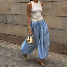 Talenza Women's Fashion Casual Pants Elegant Solid Patchwork Loose Long Pants Vintage Summer Commuter High Street Female Pants