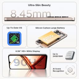 DOOGEE Note56 X Mobile Phone 8.45mm Slim Body 6.56" 90Hz Screen Android 16 6150mAh Battery Al Scene Recognition Smartphone