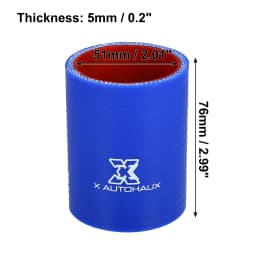 X Autohaux Universal Straight Silicone Reducer Hose Coupler Intercooler Turbo Straight Tube Piping 89mm ID Auto Car Accessary