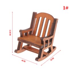 1:12 Dollhouse Mini Park Table Chair Miniature Bench Stool Rocking Chair Dolls House Furniture Accessories Kids Pretend Play Toy