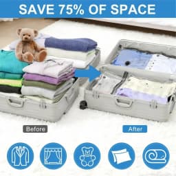 Reusable Vacuum Storage Bags, Travel Suitcases Essentials Compression Pack Bags Space Saver Sealing Bag, Clothes Vacuum Organize