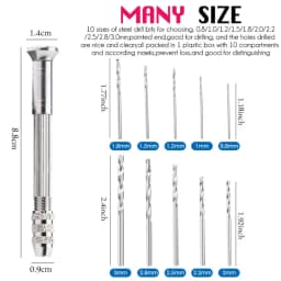 Mini Hand Resin Drill Pin Vise Drill Set Professional Quality Swivel Head Pin Vise Set for Epoxy Resin Jewelry Making DIY