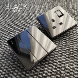 ELEGAN UK Socket Black 16A/20A/45A Full Glass Wall Switch USB type-c Tempered Crystal Panel Electrical Outlet Home Improvement