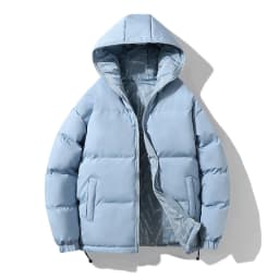 Winter Reversible Zip-Up Padded Jacket Men's Plus Size Thick Warm Outerwear