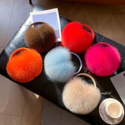 2027 New Winter Natural Real Fox Fur Earmuffs Plush Warm Decorate Women Cute Solid Ear Warmer Headphones Neck Warm Bib Scarf