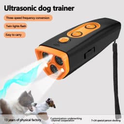 Handheld Portable Ultrasonic Dog Repellent One-Button Multi-Mode Barking Deterrent Outdoor Dog Training Device