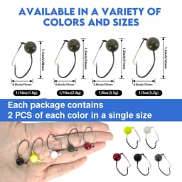 Eupheng 10PCS Weedless Wacky Jig Heads Wacky Rig Hooks Weedless Fishing Hooks Worm Weights Hook for Bass Fishing