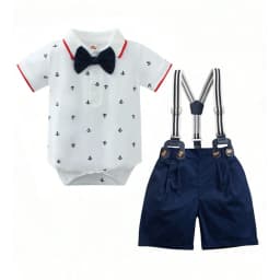 Cotton Birthday Clothes Suit for 3 6 9 12 18 24 Months Boys Newborn Baby Formal Set Romper Toddler Jumpsuit Outfits Summer Suits