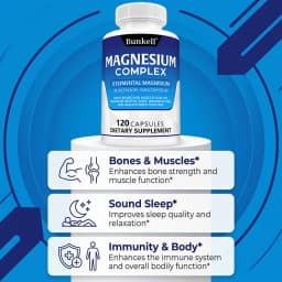 Magnesium Complex 120 Capsules - Bone, Muscle & Heart Health Supplement, Sleep Support,Muscle Relaxation,Stress & Anxiety Relief