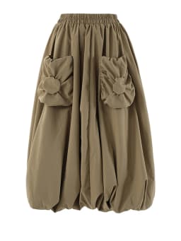 [EAM] High Elastic Waist Khaki Pocket Shaped A-line Casual Half-body Skirt Women Fashion Tide New Spring Autumn 2026 CPG2082