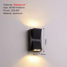 Round Square Modern Wall Lights Garden Porch Ip65 Waterproof Up Down Lighting Outdoor Led Bedroom Lamp Wall Decor