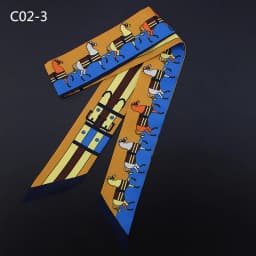 Elegant Printed Pony Design Simulated Silk Scarf Womens Shawl Multi Purpose Binding Ribbon Decoration Wholesale  Accessory