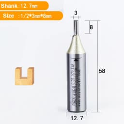 Arden 2 Flutes TCT Straight End Mill Woodworking CNC Tool Carbide Cutter 1/2 Shank Router Bit For Wood MDF Plywood Chipboard
