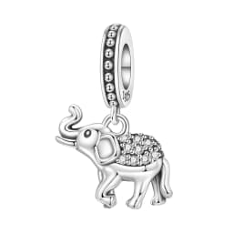 CYMYSS 925 Sterling Silver Charm Cute Animals Bead Elephant Pendant Fit Bracelets Necklace DIY Jewelry Making Party Gift
