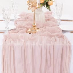 6PCS Gauze Table Runner Wedding Semi-Sheer Vintage Cheesecloth Dining Party Christmas Banquet Arches Cake Wholesale Table Decor