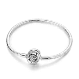 2026 Valentine New 925 Silver Pink Bow Full Diamond Bracelet Original 17-20CM Fit DIY Charm Women Birthday Jewelry Gifts