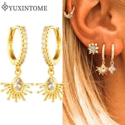 925 Sterling Silver Ear Needle Crystal Zircon Tassel Pendant Hoop Earrings Retro Small Fragrance Style High Jewelry Women Gifts