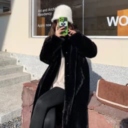 Women's Thick Faux Mink Fur Mid-length Coat Autumn Winter Fashion Stand Collar Plush Outerwear Women Elegant Warm Fluffy Jackets