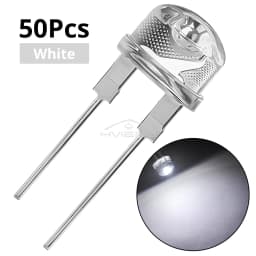 50Pcs 8mm Super Bright Diode Led Lamp Bead LED Power Bulb White Red Yellow Blue Green Emitting Light Decoration Atmosphere Neon
