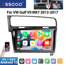 ESSGOO 10" Android 14 4 Core Car Stereo Radio GPS Navi For Volkswagen VW Golf 7 MK7 VII 2013-2017 Carplay Car WIFI USB BT FM RDS
